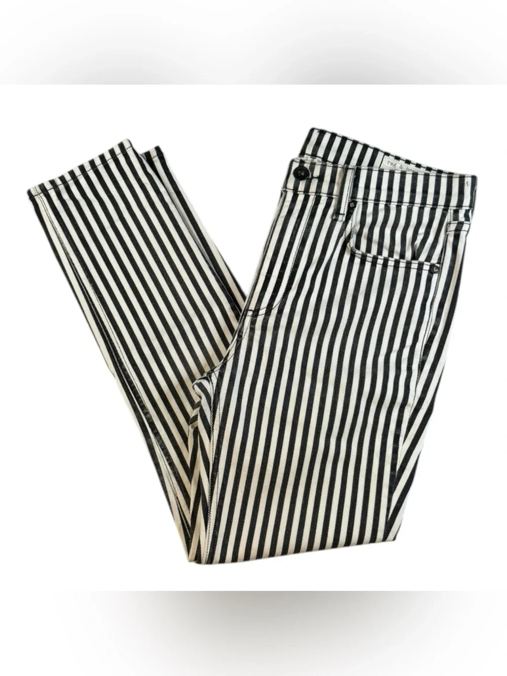 Rag & Bone High Rise Skinny Stripe Jeans Size 27